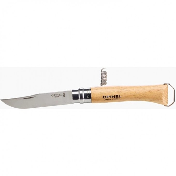Нож OPINEL №10, нержавеющая сталь, рукоять из бука, со штопором 002578 Нож OPINEL №10, нержавеющая сталь, рукоять из бука, со штопором 002578