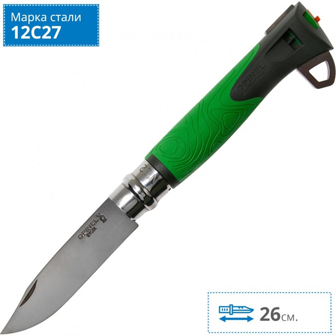Нож OPINEL №12 EXPLORE, зеленый 001899 Нож OPINEL №12 EXPLORE, зеленый 001899