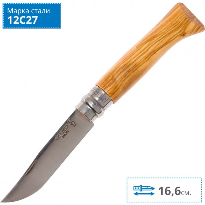 Нож OPINEL №6, нержавеющая сталь, рукоять из оливкового дерева в картонной коробке 002023 Нож OPINEL №6, нержавеющая сталь, рукоять из оливкового дерева в картонной коробке 002023