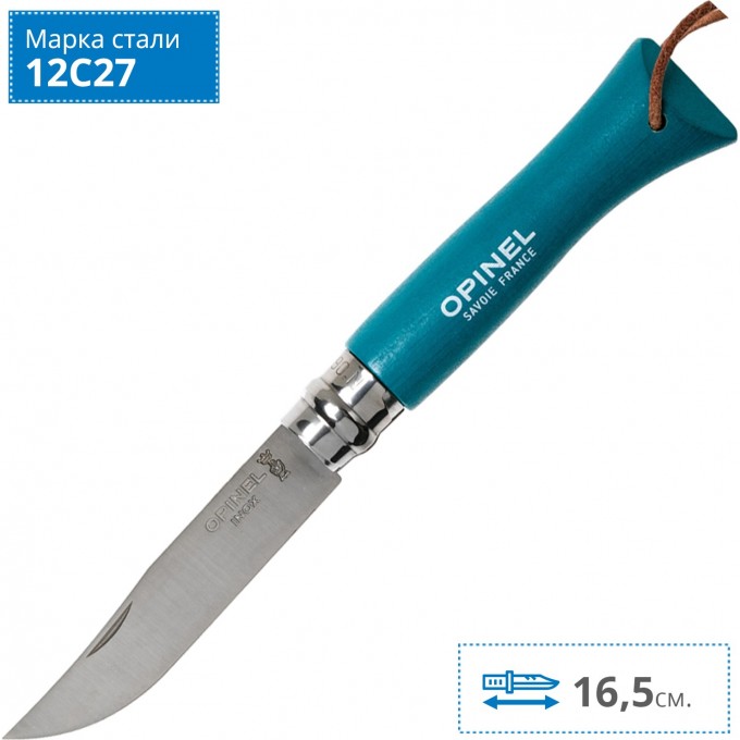 Нож OPINEL №6 TREKKING, нержавеющая сталь, бирюзовый 002200 Нож OPINEL №6 TREKKING, нержавеющая сталь, бирюзовый 002200