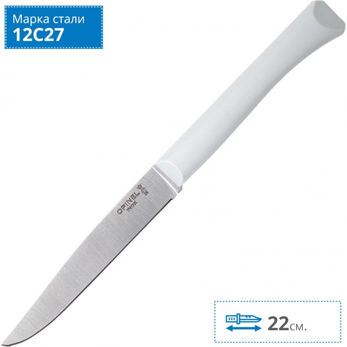 Нож столовый OPINEL N°125 , полимерная ручка, нерж, сталь, белый. 001900 Нож столовый OPINEL N°125 , полимерная ручка, нерж, сталь, белый. 001900