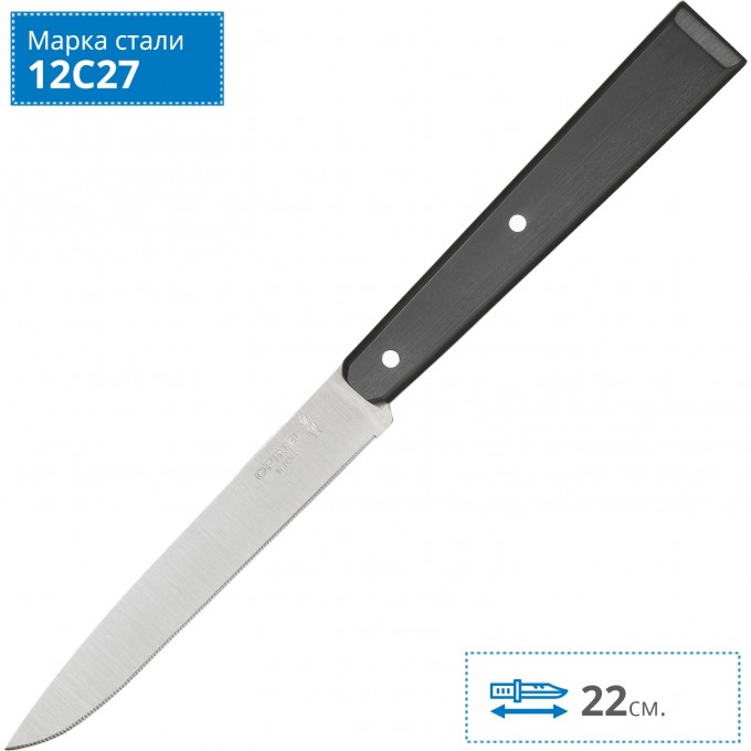 Нож столовый OPINEL N°125,POM полимерная ручка, нерж, сталь, серый. 001612 Нож столовый OPINEL N°125,POM полимерная ручка, нерж, сталь, серый. 001612